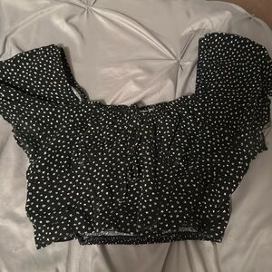 Pacsun Black and White Floral Corset Top